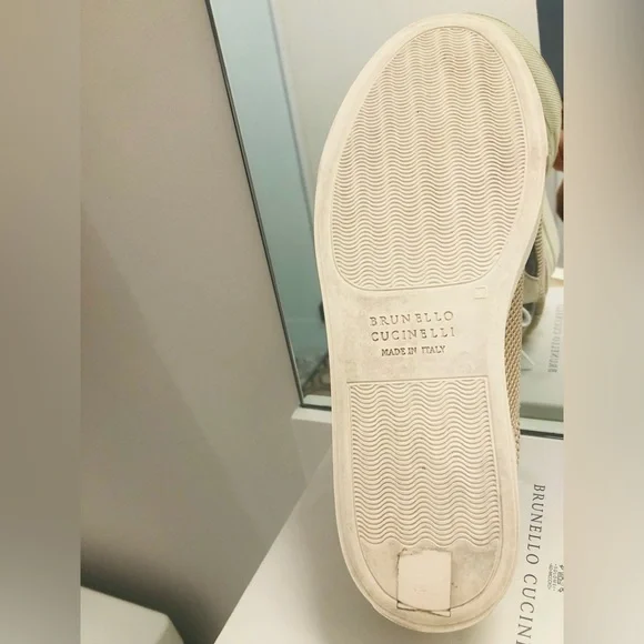 Brunello Cucinelli Beige and Silver/Black women’s Low-Top Sneakers - Picture 5 of 8